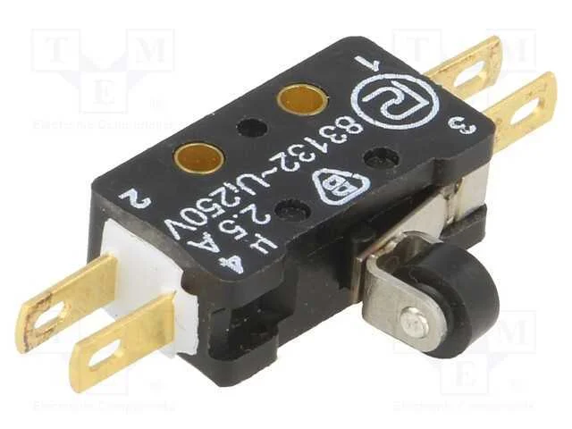 Microinterruptor Snap Action, com Alavanca (Com Rolo), On-(On)