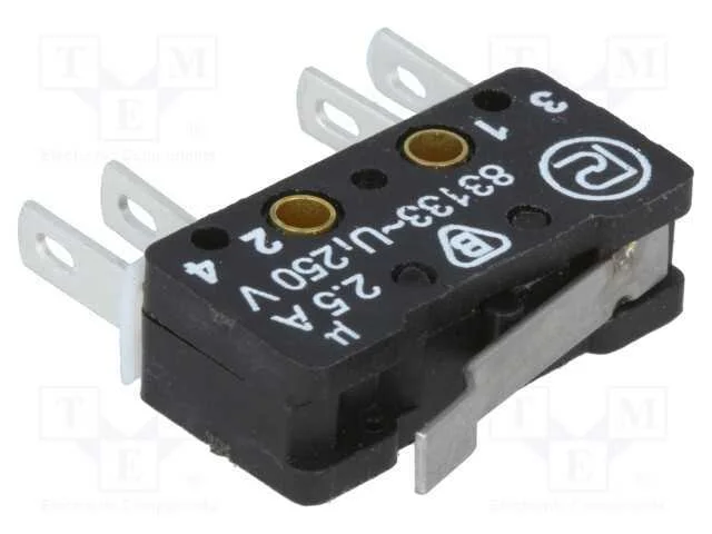Microinterruptor Snap Action, com Alavanca, Spst-No + Spst-Nc