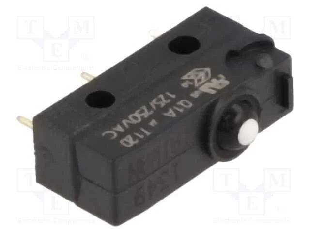 Microinterruptor Snap Action, Sem Alavanca, Spdt, 0,1a/125vac