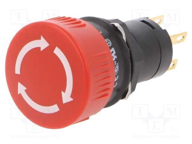 Interruptor: de Seguran&ccedil;a, 16mm, Pos.Est&aacute;v: 2, Nc + No, Vermelho