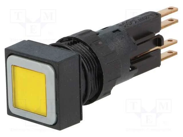 Interruptor: de Press&atilde;o, 16mm, Pos.Est&aacute;v: 2, Amarelo, L&acirc;mpada