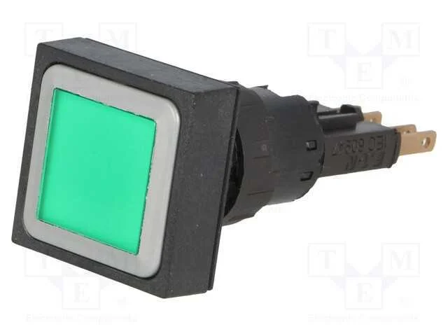 Interruptor: de Press&atilde;o, 16mm, Pos.Est&aacute;v: 1, Verde, L&acirc;mpada, 24vdc