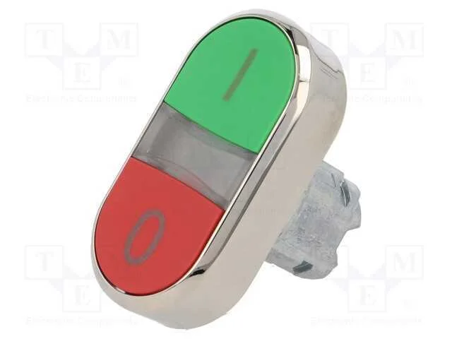 Interruptor: Duplo, 22mm, Pos.Est&aacute;v: 1, Vermelho/Verde, N&atilde;o Disp.