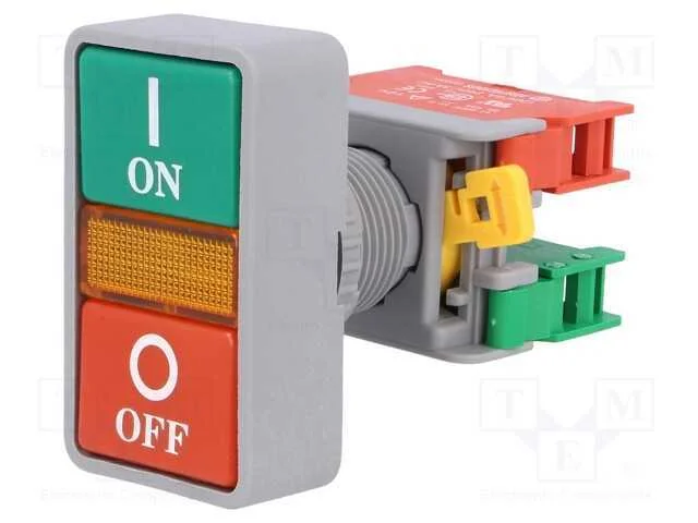 Interruptor: Duplo, 22mm, Pos.Est&aacute;v: 1, Nc + No, Vermelho/Verde
