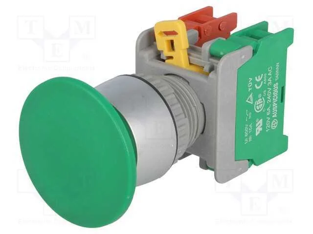 Interruptor: de Press&atilde;o, 22mm, Pos.Est&aacute;v: 1, Nc + No, Verde, Ip65