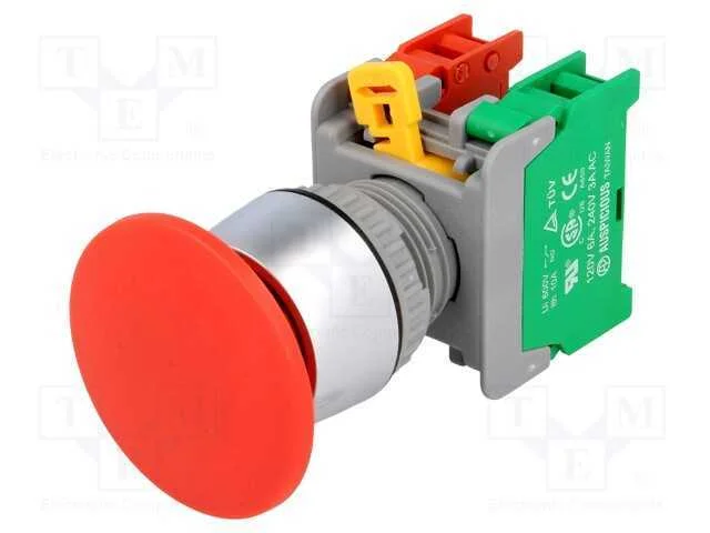 Interruptor: de Press&atilde;o, 22mm, Pos.Est&aacute;v: 1, Nc + No, Vermelho