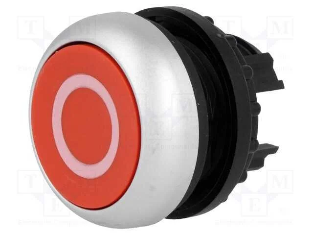 Interruptor: de Press&atilde;o, 22mm, Pos.Est&aacute;v: 1, Vermelho, N&atilde;o Disp.
