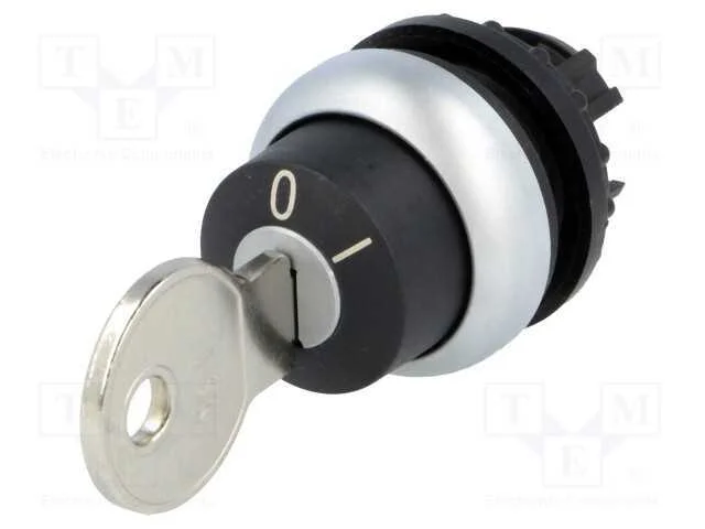 Interruptor: Girat&oacute;rio com Chave, 22mm, Pos.Est&aacute;v: 2, Preto, Ip66