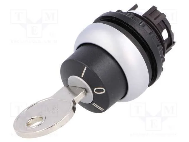 Interruptor: Girat&oacute;rio com Chave, 22mm, Pos.Est&aacute;v: 3, Preto, Ip66
