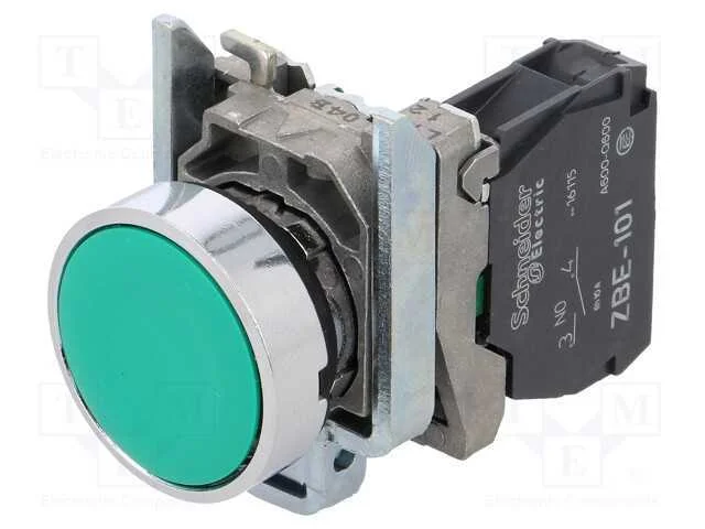 Interruptor: de Press&atilde;o, 22mm, Pos.Est&aacute;v: 1, No, Verde, N&atilde;o Disp.