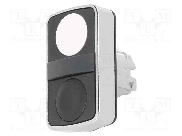 Interruptor: Duplo, 22mm, Pos.Est&aacute;v: 1, Branco/Preto, N&atilde;o Disp.