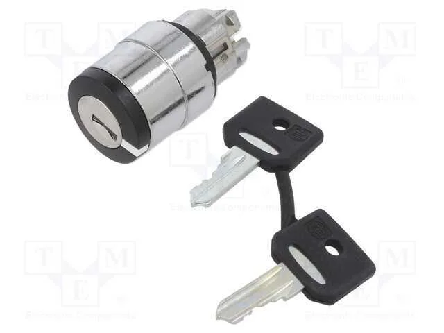 Interruptor: Girat&oacute;rio com Chave, 22mm, Pos.Est&aacute;v: 2, Preto, Ip66