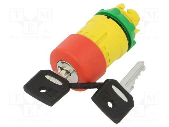 Interruptor: Seguran&ccedil;a com Chave, 22mm, Pos.Est&aacute;v: 2, Vermelho
