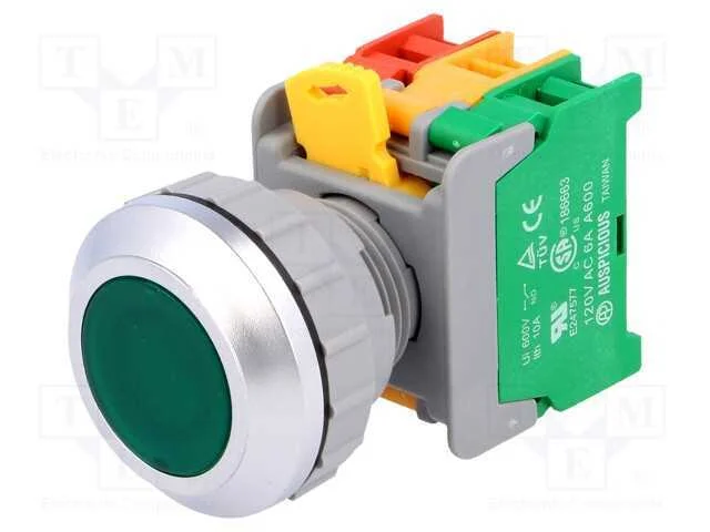 Interruptor: de Press&atilde;o, 30mm, Pos.Est&aacute;v: 1, Nc + No, Verde, Ip65