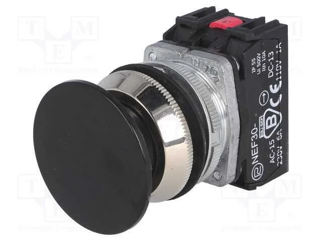 Interruptor: de Press&atilde;o, 30mm, Pos.Est&aacute;v: 1, Nc + No, Preto, Ip55