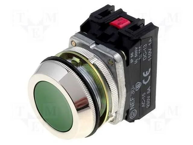 Interruptor: de Press&atilde;o, 30mm, Pos.Est&aacute;v: 1, No X2, Verde, Ip56