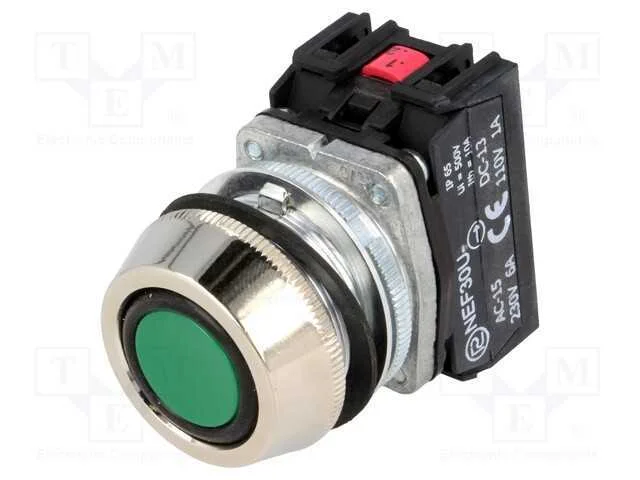 Interruptor: de Press&atilde;o, 30mm, Pos.Est&aacute;v: 1, Nc + No, Verde, Ip66
