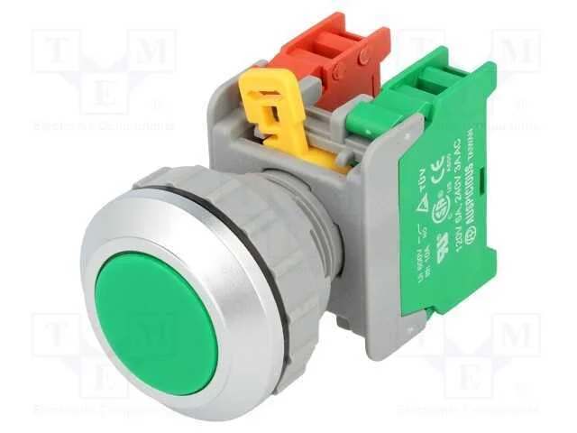Interruptor: de Press&atilde;o, 30mm, Pos.Est&aacute;v: 1, Nc + No, Verde, Ip65