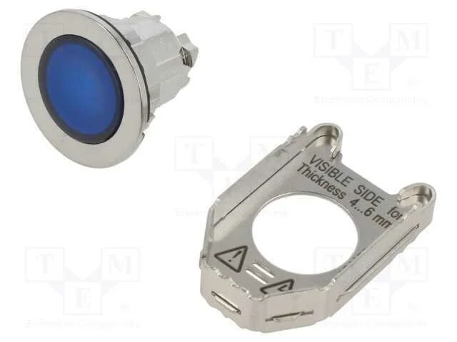 Interruptor: de press&atilde;o, 30mm, Pos.est&aacute;v: 1, azul.