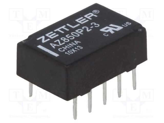 Rel&eacute;: Eletromagn&eacute;tico, Dpdt, Ubobina : 3vdc, 1a, 0,5a/125vac, Pcb