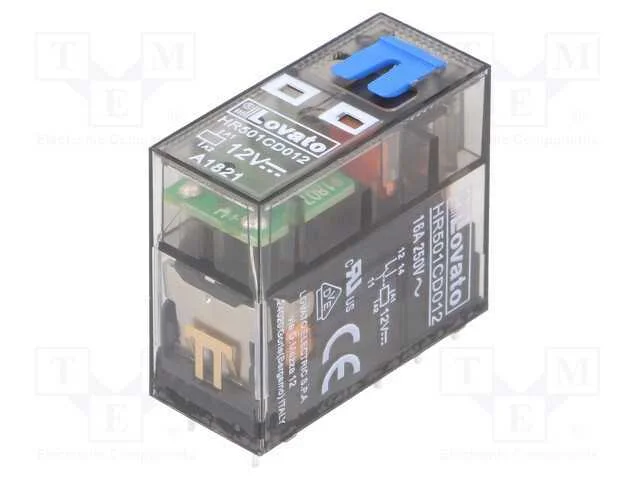 Rel&eacute;: Eletromagn&eacute;tico, Spdt, Ubobina : 12vdc, 16a, 16a/250vac, Base