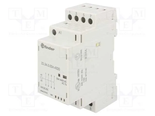 Contator: 4-de polo de instala&ccedil;&atilde;o, 25A, 24VAC, 24.
