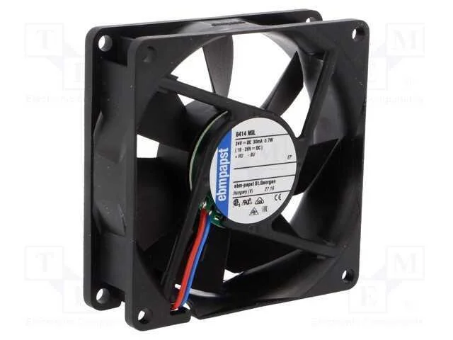 Ventilador: Dc, Transversal, 24vdc, 80x80x25mm, 33m3/H, 12dba