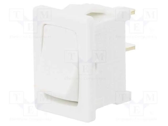 Rocker, Spst, Pos: 2, On-Off, 10a/250vac, Ip40, 100mo, Ul94v-2, Cobre