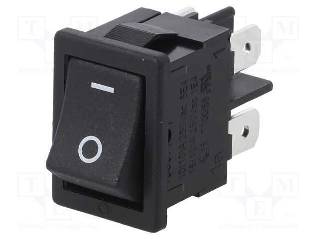 Rocker, Dpst, Pos: 2, On-Off, 16a/250vac, Ip40, 100mo, Ul94v-0, Cobre