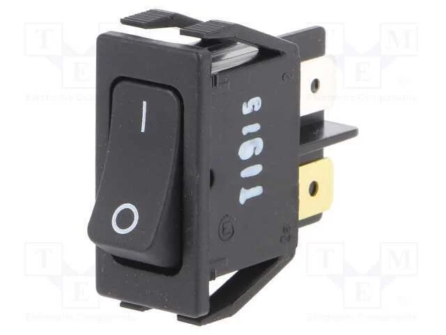 Rocker, Dpst, Pos: 2, On-Off, 16a/250vac, Preto, Ip40, N&atilde;o Disp.