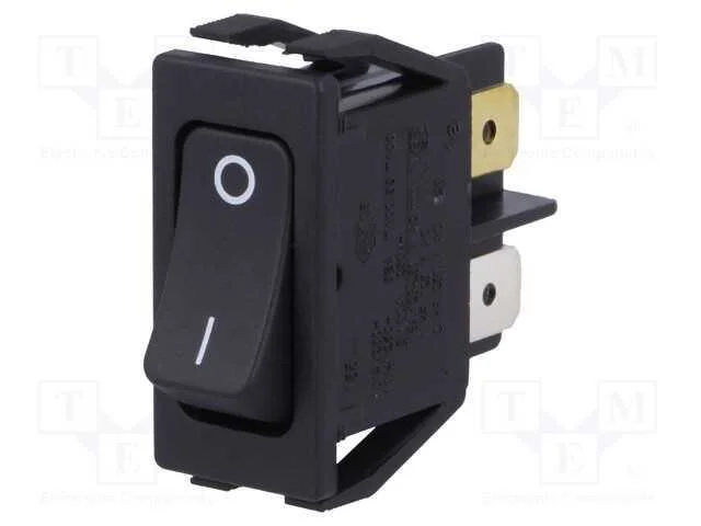 Rocker, Dpst, Pos: 2, On-Off, 16a/250vac, Preto, Ip40, N&atilde;o Disp.