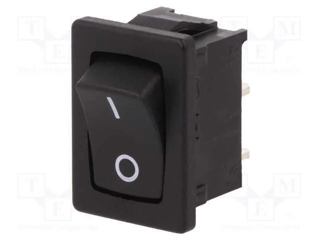 Rocker, Spst, Pos: 2, On-Off, 12a/250vac, Preto, Ip40, N&atilde;o Disp.