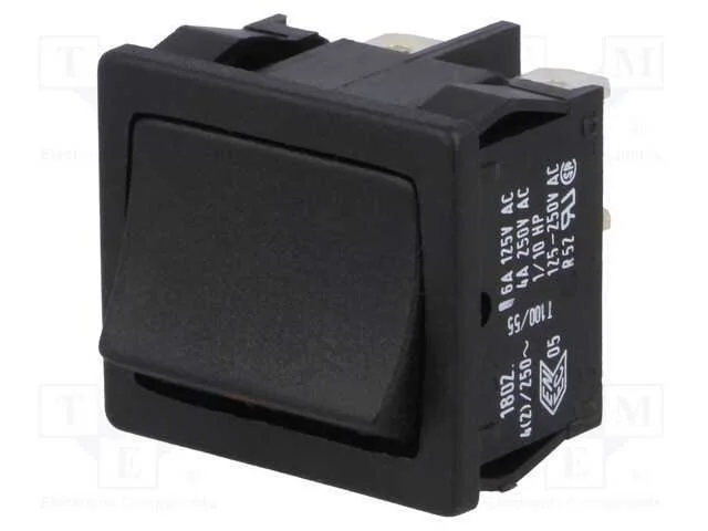Rocker, Dpst, Pos: 2, Off-(On), 4a/250vac, Preto, Ip40, N&atilde;o Disp.