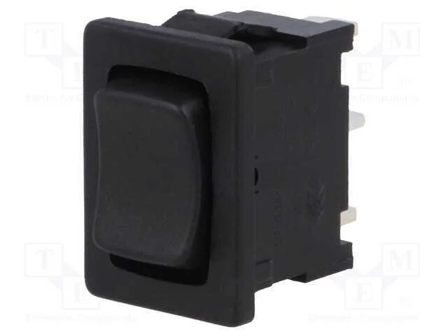 Rocker, Sp3t, Pos: 3, (On)-Off-(On), 6a/250vac, Preto, Ip40, 100mo