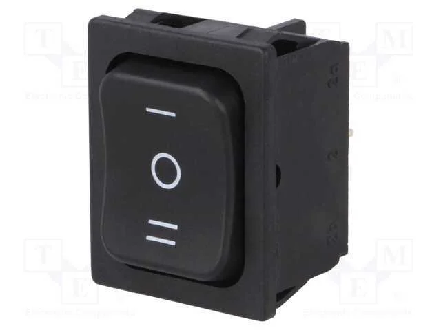 Rocker, Dp3t, Pos: 3, On-Off-On, 6a/250vac, Preto, Ip40, N&atilde;o Disp.
