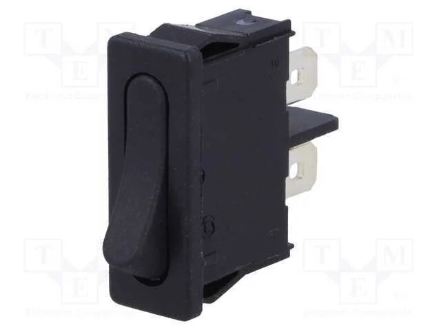 ROCKER, SPST, Pos: 2, OFF-ON, 6A/250VAC, preto, I.