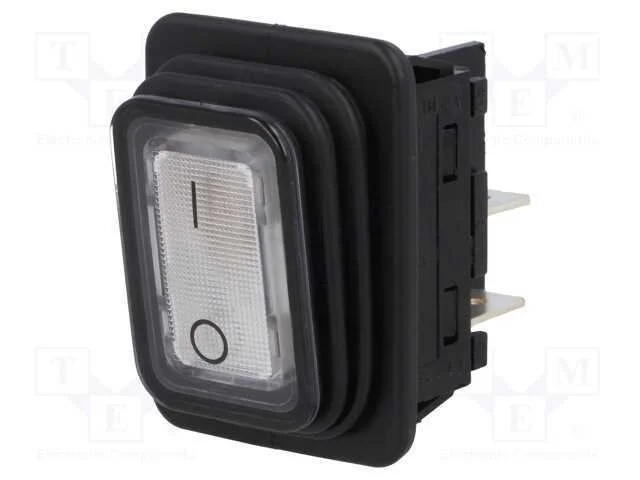 Rocker, Dpst, Pos: 2, On-Off, 20a/250vac, Branco, L&acirc;mpada, 230v, 1935