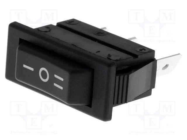 Rocker, Sp3t, Pos: 3, On-Off-On, 16a/250vac, 20a/28vdc, Preto, 1500