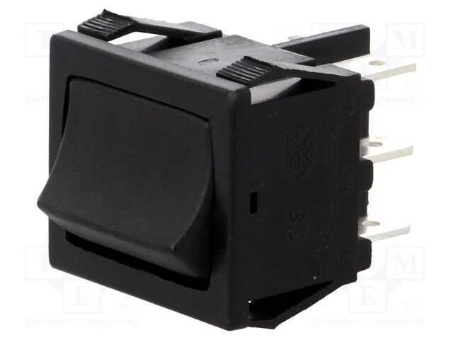 Rocker, Dp3t, Pos: 3, On-Off-On, 10a/250vac, 10a/28vdc, Preto, 8650