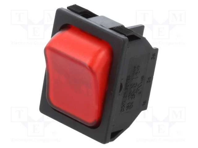 Rocker, Dpst-Nc, Pos: 2, On-Off, 10a/250vac, Vermelho, 250v, 100mo