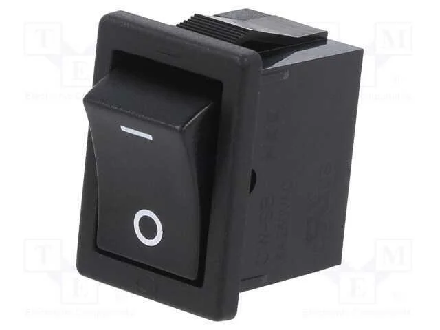 Rocker, Spst, Pos: 2, On-Off, 6a/250vac, Preto, N&atilde;o Disp, -10&divide;70c