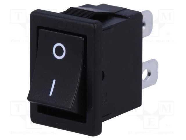 Rocker, Spst, Pos: 2, On-Off, 6a/250vac, Preto, N&atilde;o Disp, -10&divide;70c