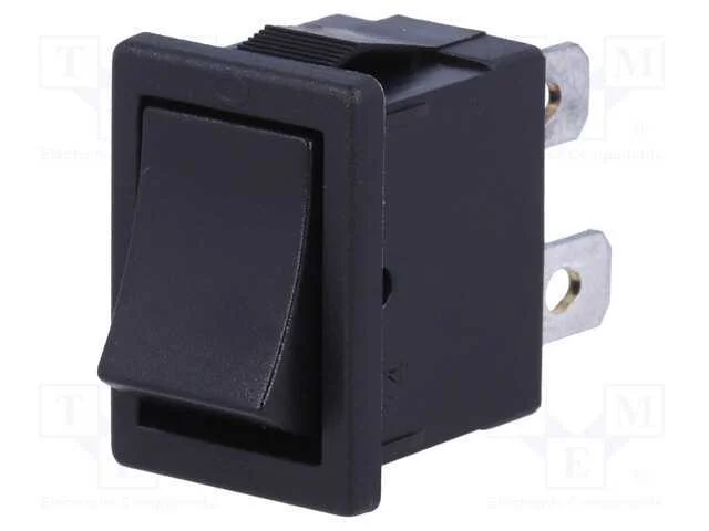 Rocker, Spst, Pos: 2, On-Off, 6a/250vac, Preto, N&atilde;o Disp, -10&divide;70c