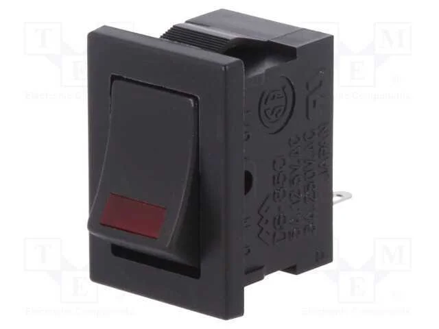 Rocker, Spst, Pos: 2, On-Off, 3a/250vac, Preto, Led, Carca&ccedil;a: Preto