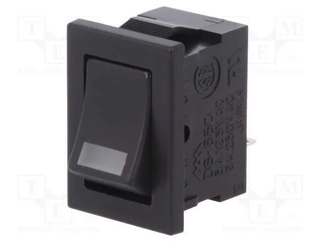 Rocker, Spst, Pos: 2, On-Off, 3a/250vac, Preto, Led, Carca&ccedil;a: Preto