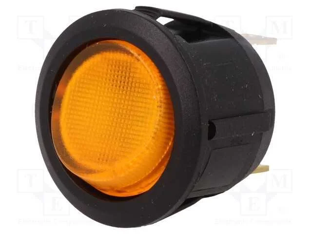 Rocker, Spst, Pos: 2, On-Off, 20a/14vdc, Amarelo, Led, 14v, 50mo