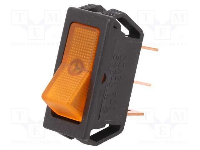 Rocker, Spst, Pos: 2, On-Off, 20a/12vdc, Laranja, L&acirc;mpada de N&eacute;on