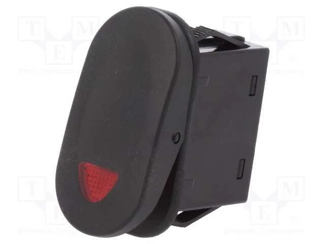 Rocker, Spst, Pos: 2, On-Off, 21a/14vdc, Preto, Led,Pontuais, 14vdc