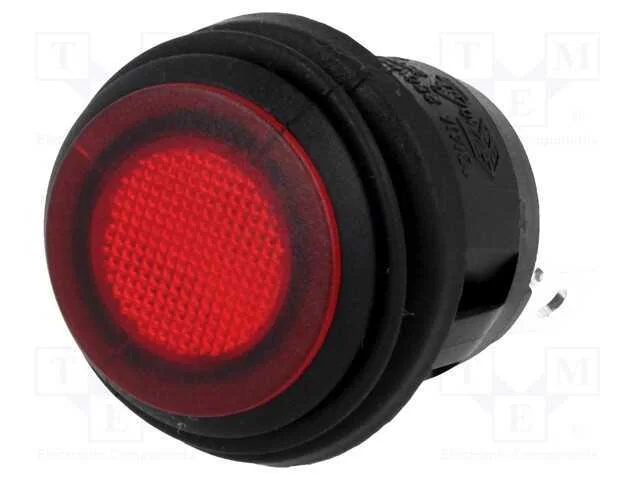Rocker, Spst, Pos: 2, On-Off, 10a/250vac, Vermelho, Ip65, 50mo