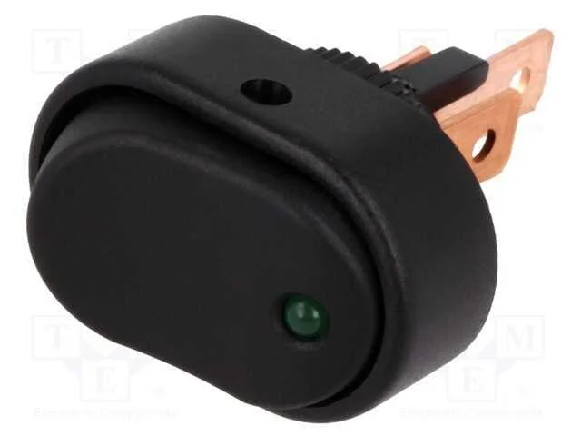 Rocker, Spst, Pos: 2, On-Off, 30a/12vdc, Preto, Led, 12vdc, -20&divide;85c